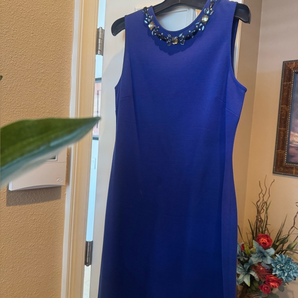 St. John Royal Blue Midi Dress